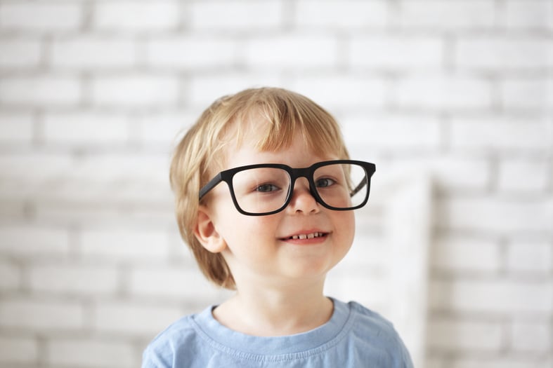 smart boy with glasses